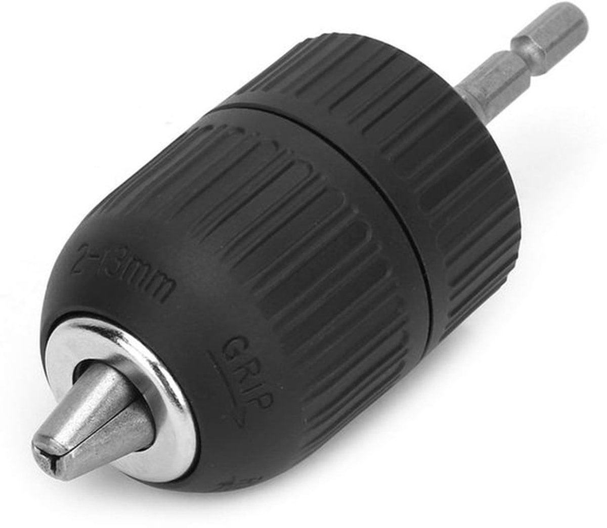 2-13mm Keyless Boorkop met 1/4 Hex Aansluitstuk - Plastic Behuizing