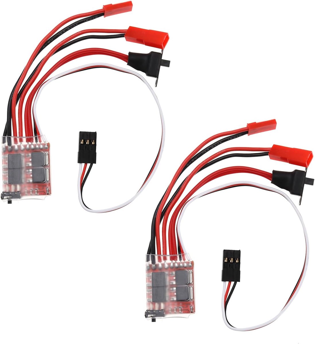 SnelShoppen - 2Pcs Miniatuur Brush ESC Controller voor 130/180/260/280/380 Borstelmotoren - 10A Micro Regelaar met Vooruit, Achteruit en Rem - 4.8V-8.