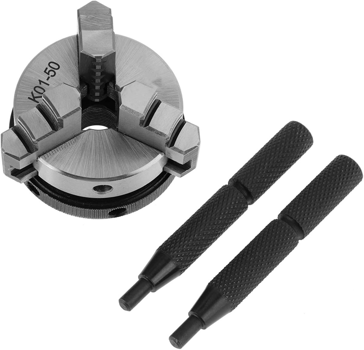 Draaibare Spanhouder - Zelfcentrerend Klem - Metaalbewerking - Hoge Precisie - 50 mm - Zilver