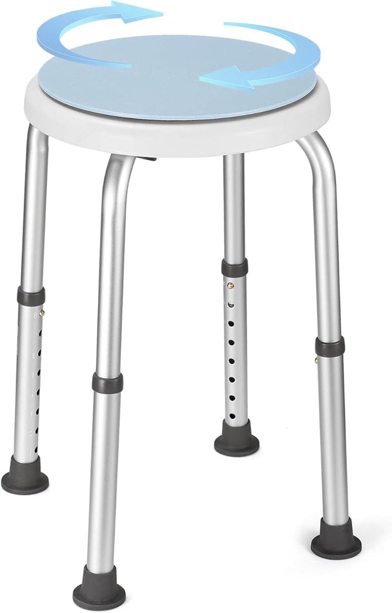 Draaibare Douchekruk - Badkamer Kruk - Veilig Douchen - In Hoogte Verstelbaar - 34-52 cm - Blauw