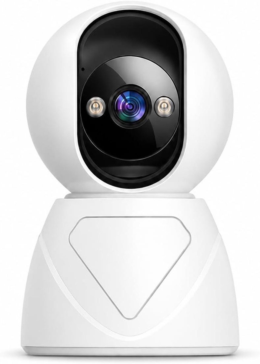 Bewakingscamera Binnen - Huisdier Camera - Thuis Bewaken - Draaibaar Met Zoom - 3MP UHD - Wit