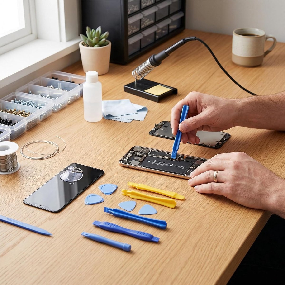 SnelShoppen - Professionele Elektronica Reparatieset, Kunststof Opening Prying Bar, Driehoekige Spudger Blad voor Laptop PC Tablet Reparatie Gereedsch