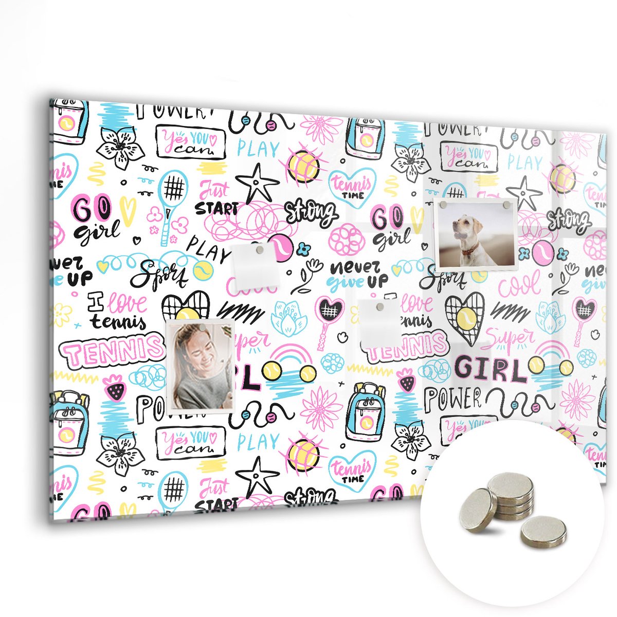 Coloray Glazen Magneetbord - Magnetisch Bord 3D rookabstractie - 90x60 cm - Veelkleurig Magneetbord - Magnetic Board - Magneetbord Design