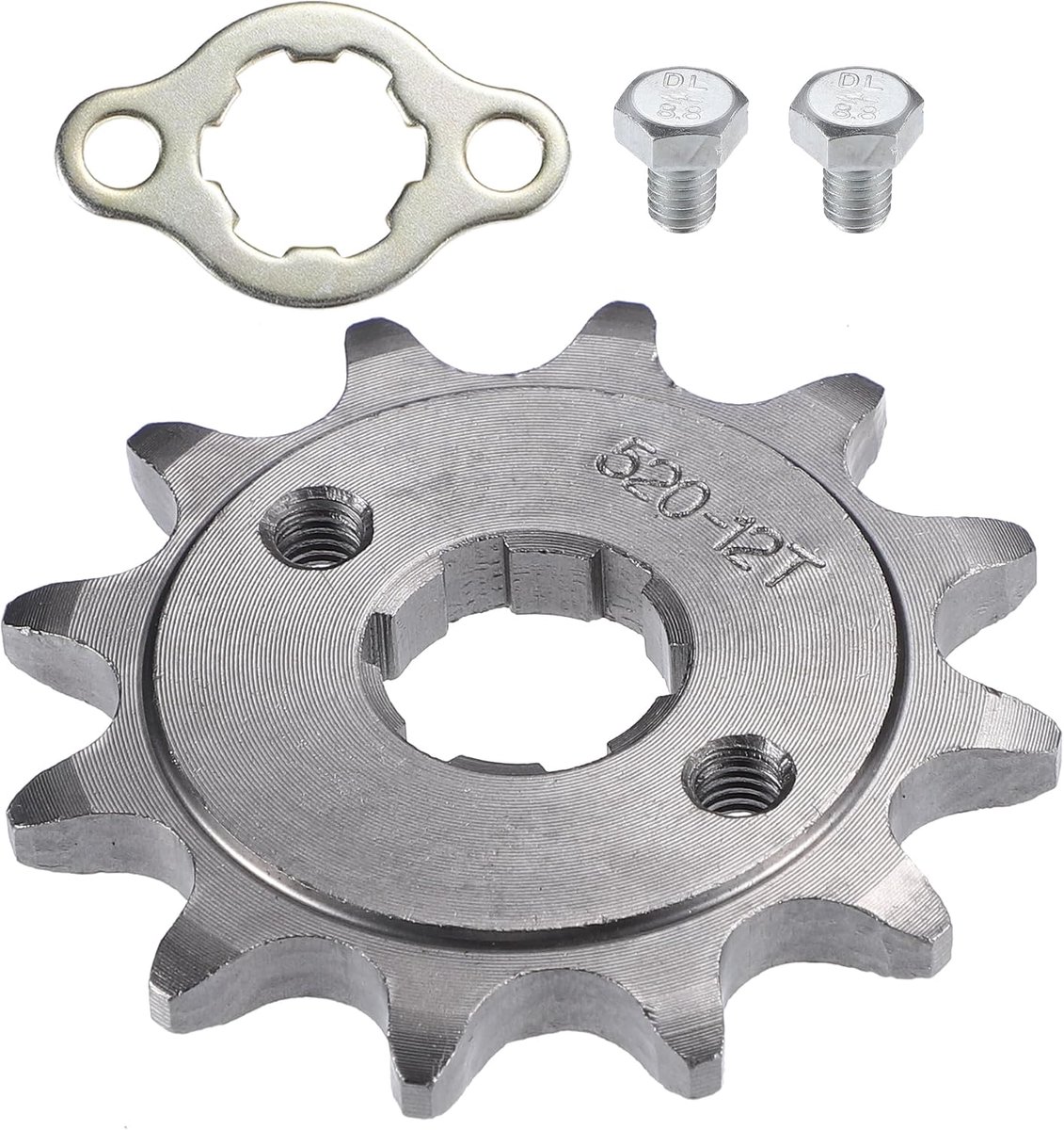 SnelShoppen - Universele Motor Tandwielset 520 Style 12T 20mm ID | Hoogwaardige Metaal en Titanium | Voor ATV, Go Kart, Quad - Duurzaam en Roestvrij