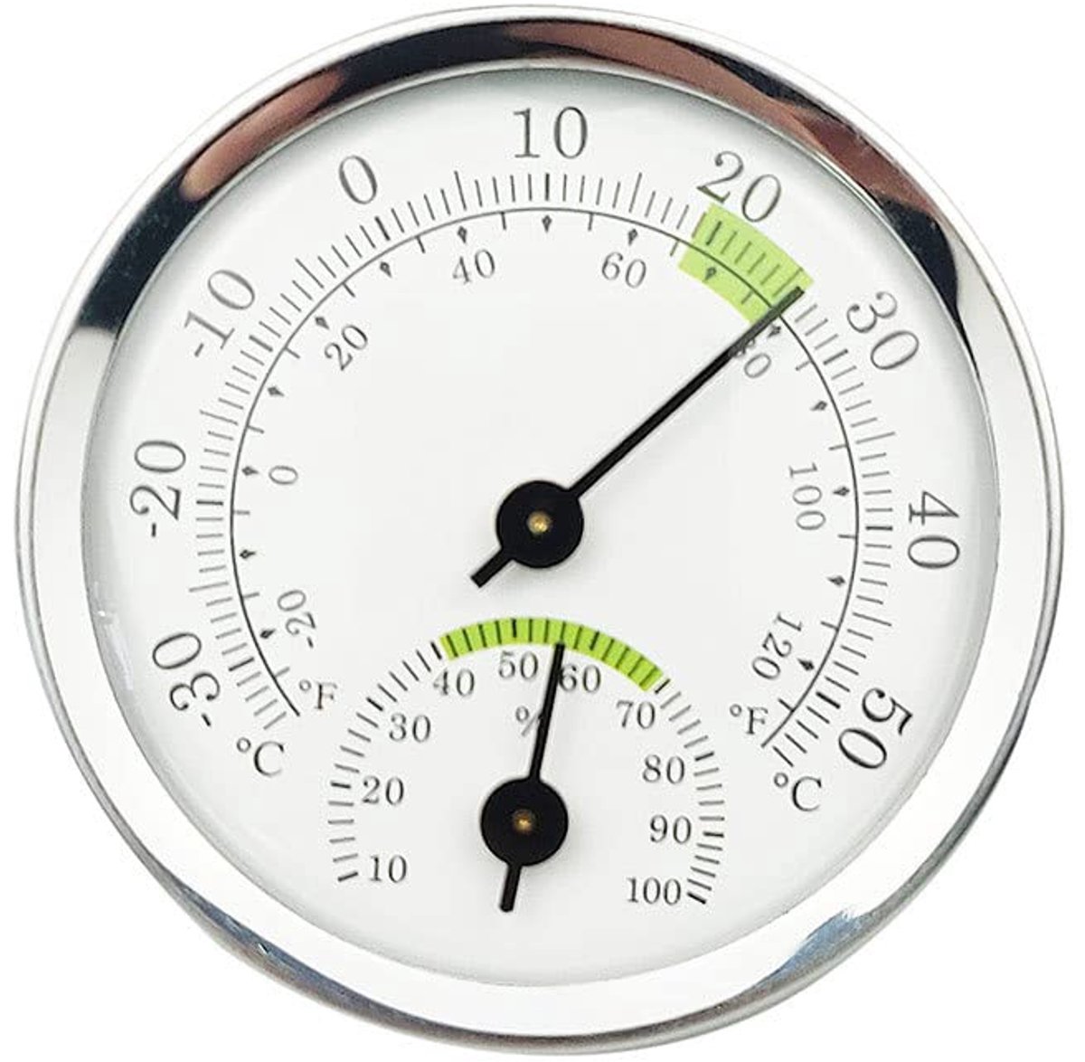 SnelShoppen - Thermometer Hygrometer Mini Aluminium - Ruimte Temperatuur en Vochtigheid Meter - Draagbaar en Compact voor Binnengebruik - Ideaal voor