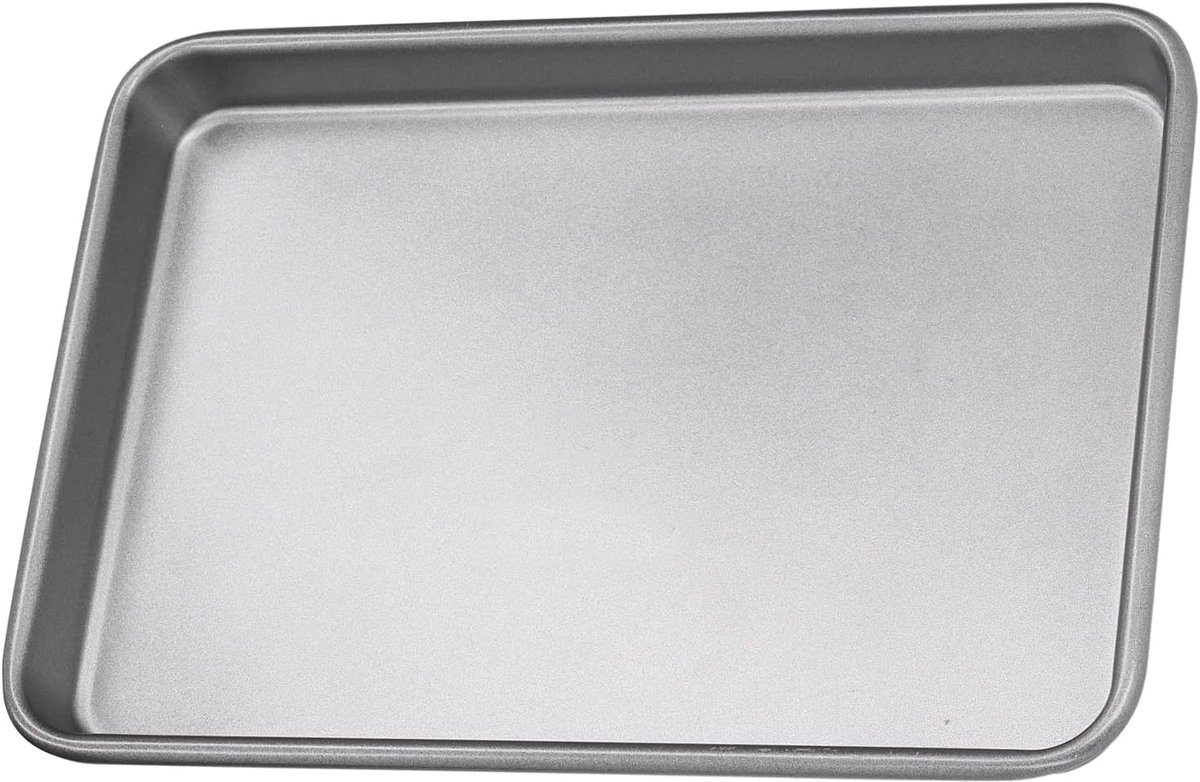 SnelShoppen - Bakplaat Rechthoekig 25 x 18 x 2,5 cm RVS Bakvorm, Antiaanbak Bakplaat, Cakeplaat, Bakschotel voor Thuis, Keuken, Feest en Koken