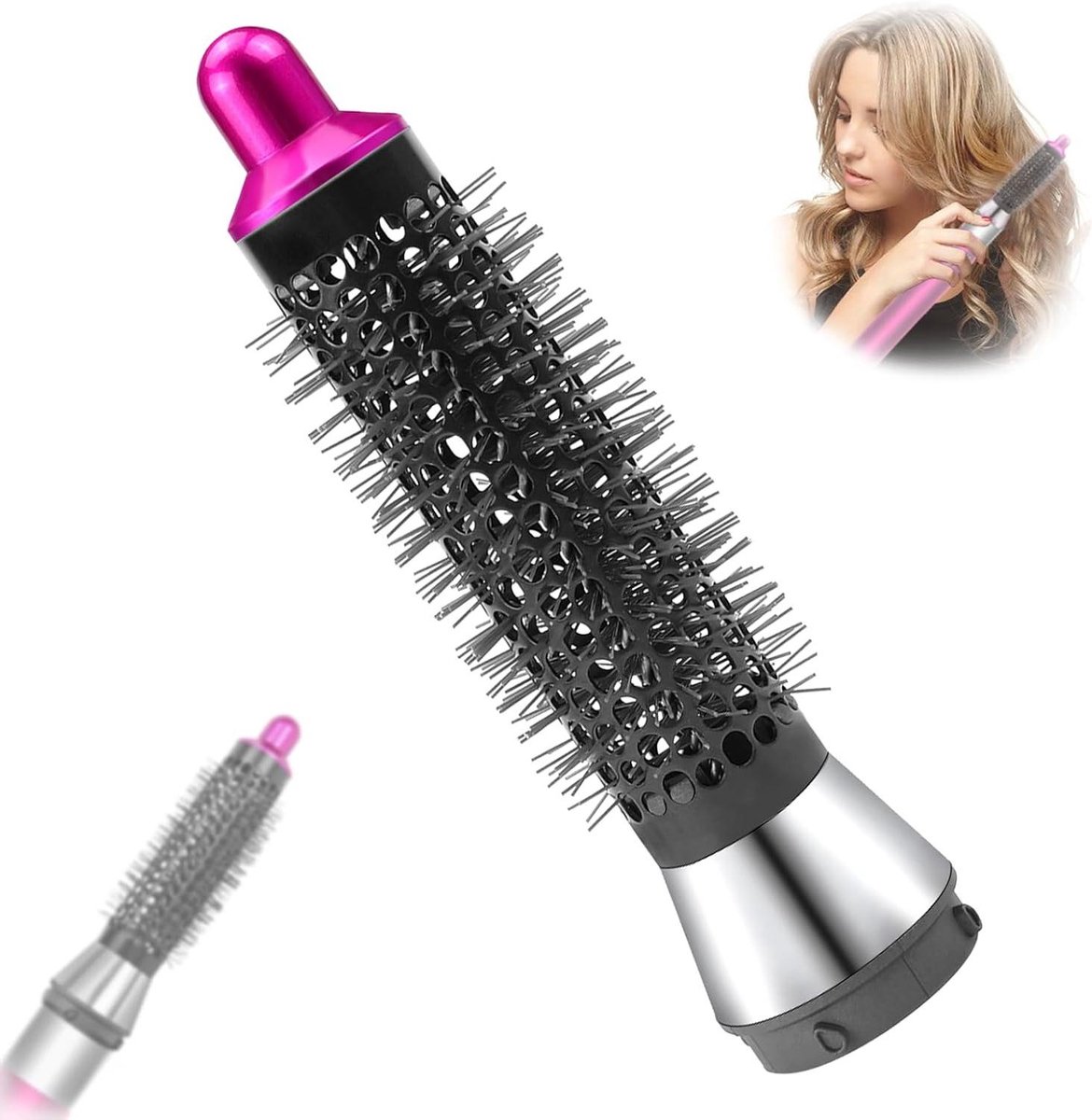 Volumeborstel Opzetstuk - Ronde Kam - Haar Stylen - Creëert Volume - 20 mm - Rozerood