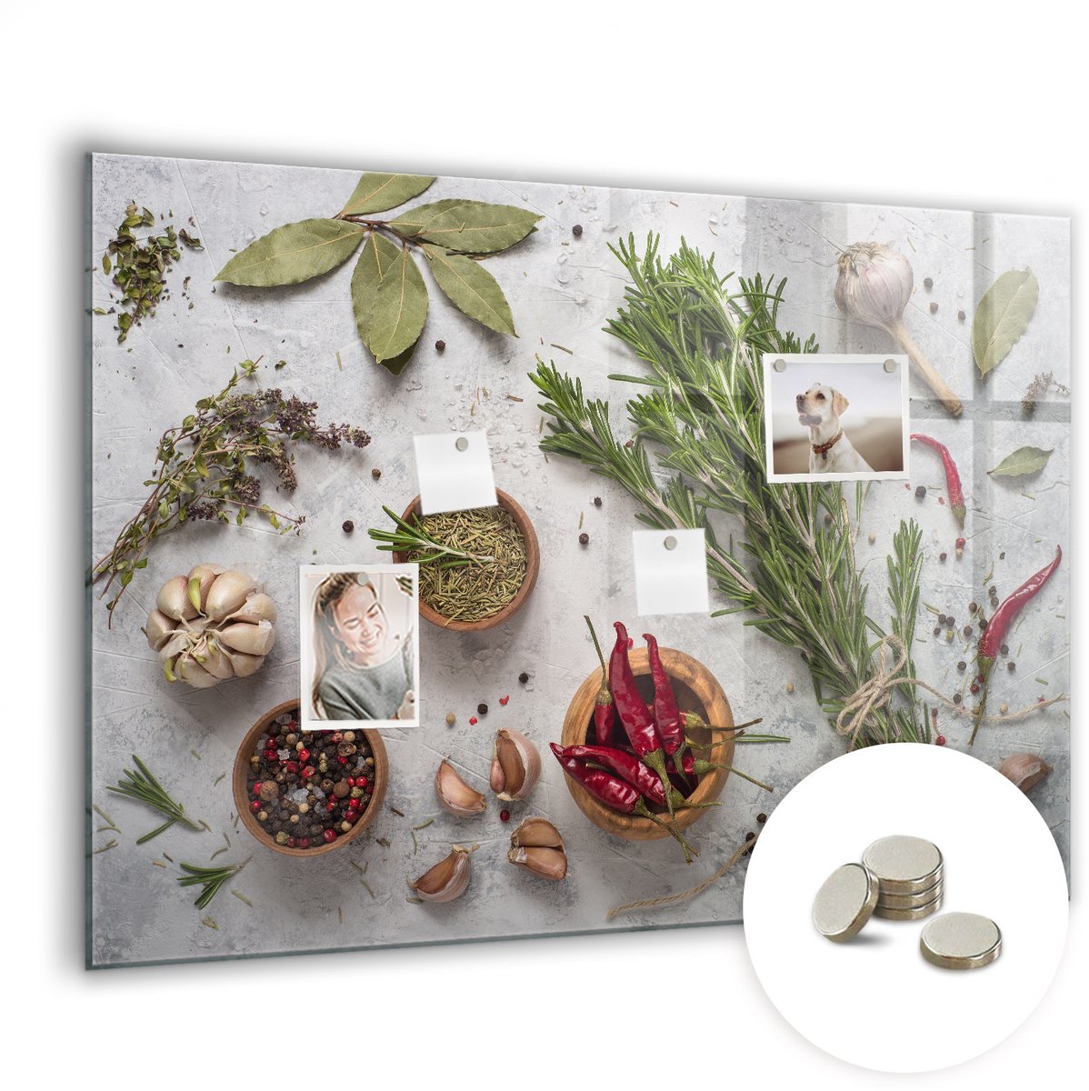 Coloray Glazen Magneetbord - Magnetisch Bord Boslandschap - 100x70 cm - Veelkleurig Magneetbord - Magnetic Board - Woonkamer Decoratie