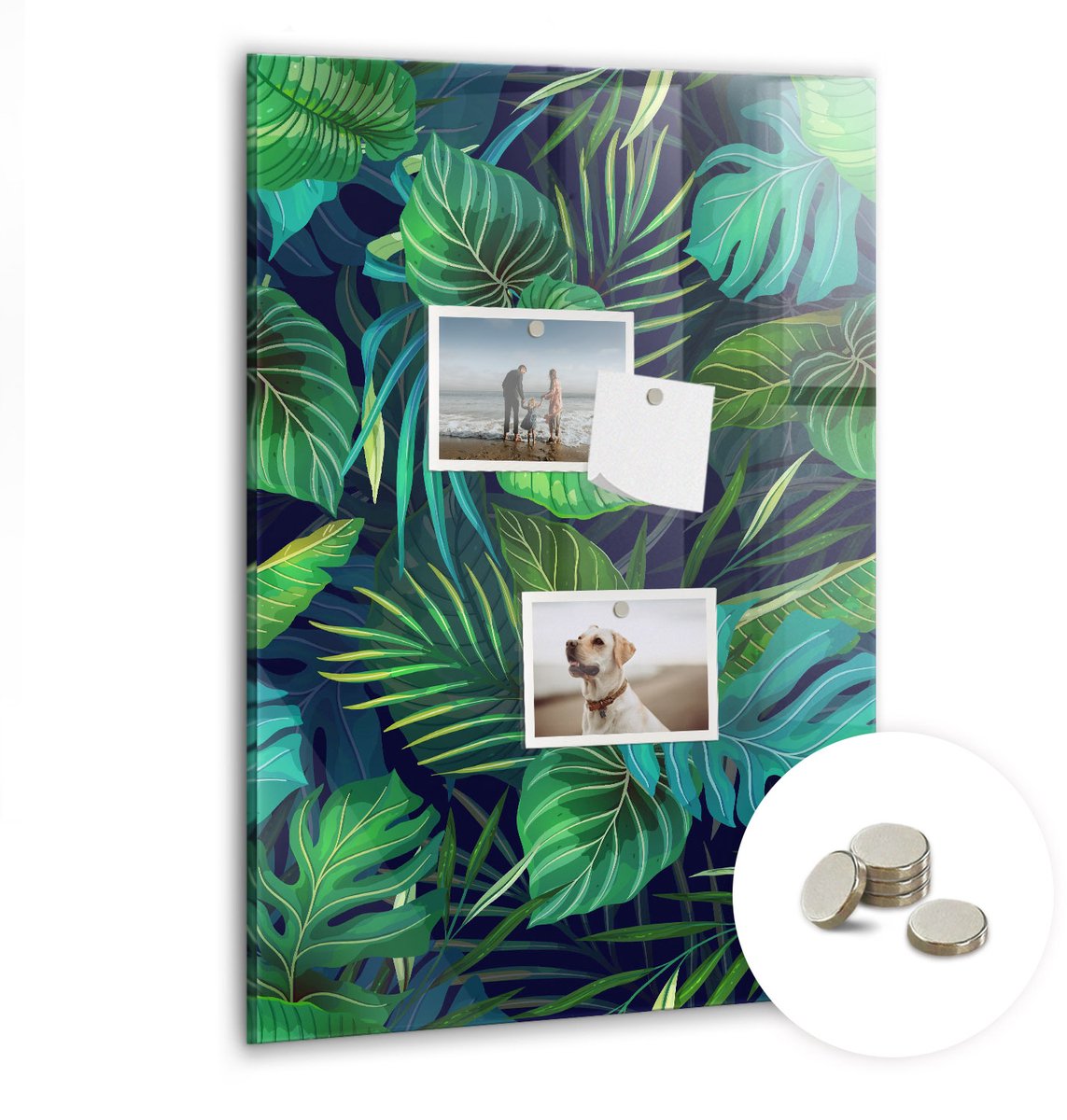 Coloray Glazen Magneetbord - Magnetisch Bord Donkere bloemen - 40x60 cm - Groente Magneetbord - Magnetic Board - Woonkamer Decoratie