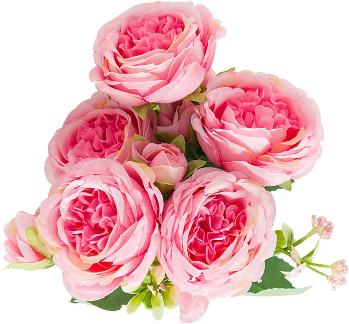 SnelShoppen - Kunstmatige Pioenrozen - 2 Bossen Faux Peonies - Decoratieve Bloemen - Roze - Duurzaam en Lichtgewicht - Perfect voor Thuis, Feest, Brui