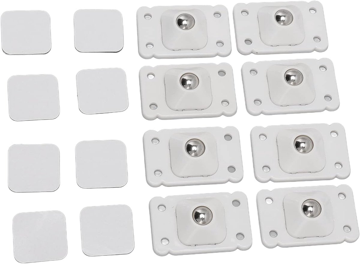 SnelShoppen - Zelfklevende Wielen Mini Casters, Universele Roestvrijstalen Plakwielen, 360 Graden Draaibaar, Plakrol voor Opbergdozen, Kleine Meubels,