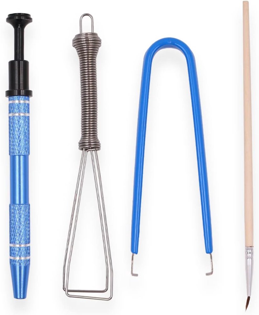 SnelShoppen - 4PCS Toetsenbord Lubricatie Schakelaar Uittrekset Sleutelcap Verwijder Kit Toetsenbord Schoonmaak Gereedschap RVS en PVC