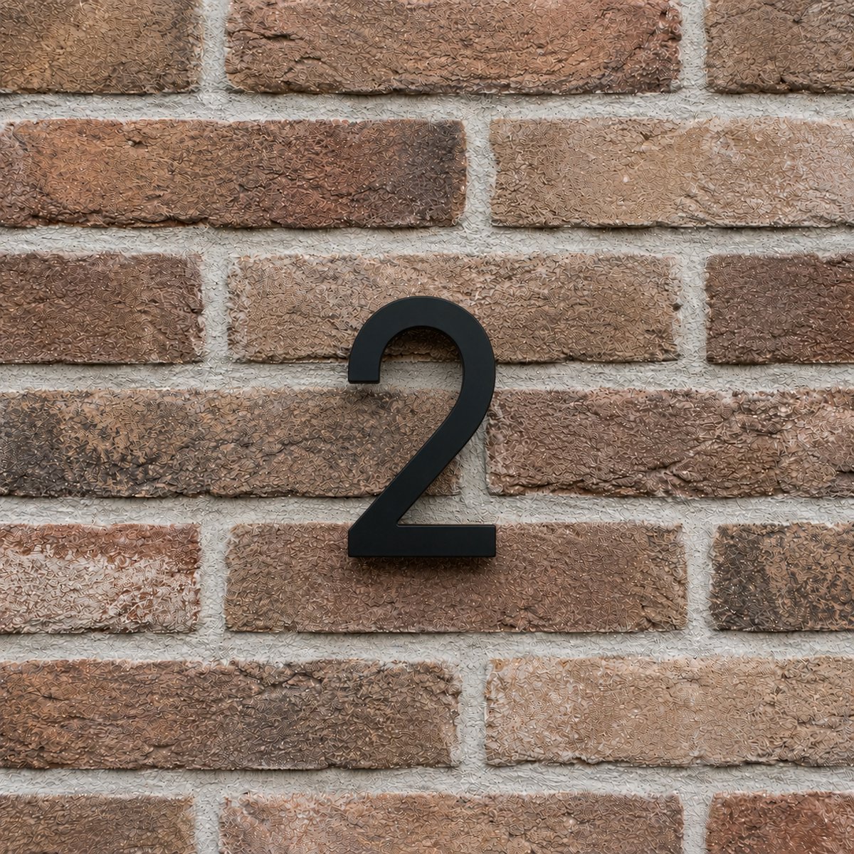 Acrylato Zwart Huisnummer 12 cm - Cijfer 2 - incl. set voor bevestiging | Incl. 2 jaar garantie