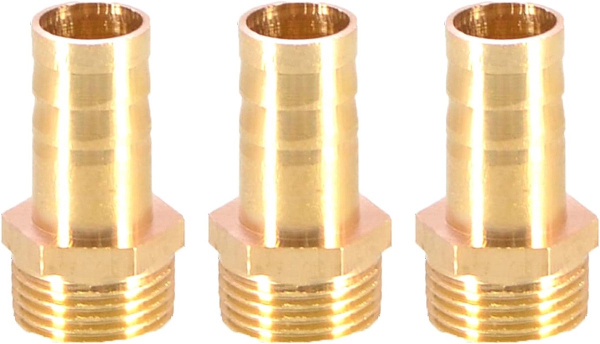 SnelShoppen - 3PCS Messing Barbed Slang Fitting Koppeling Connector 12mm naar 3/8" Mannetje BSP Draad Pijp Nippel Fitting Pijp Adapter