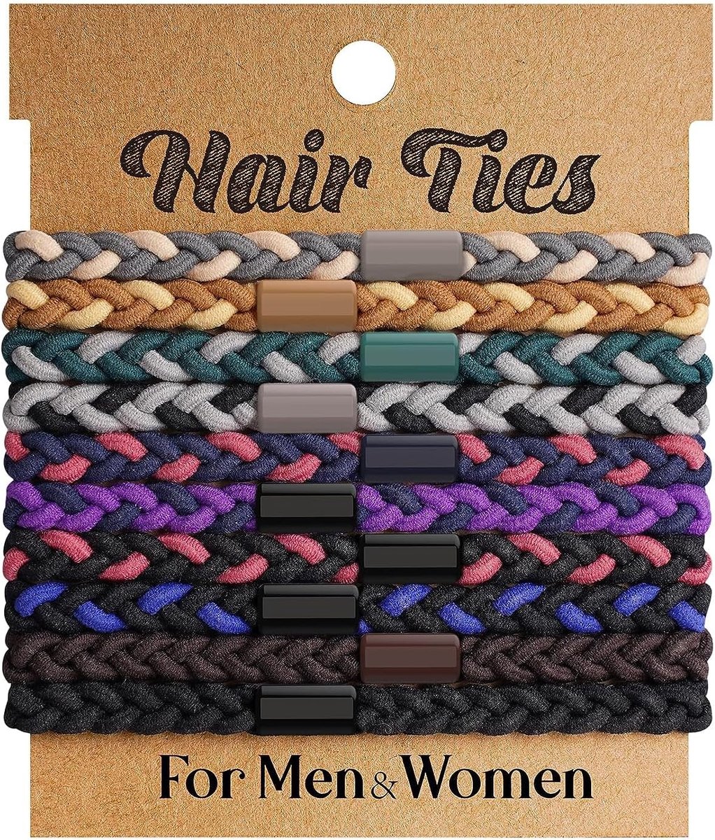SnelShoppen - Pack van 10 Mannen Geweven Haarklips voor Bun Krullend Dik Haar Elastische Haarklips voor Mannen Geen Kink Haarspelden