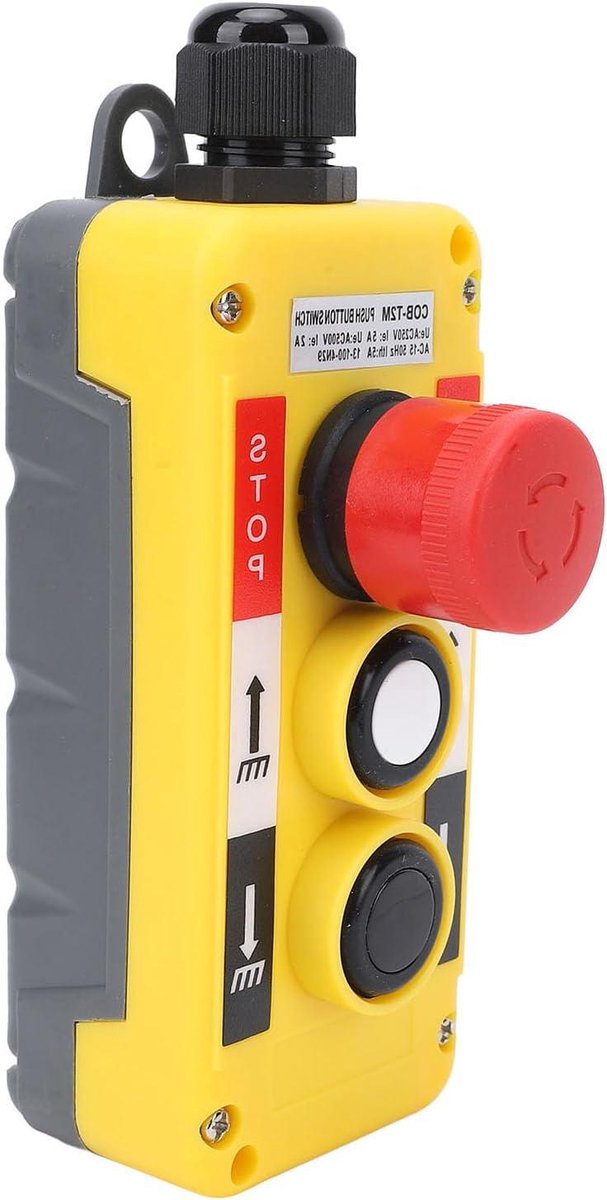 Hijskraan Drukknopschakelaar - Bedieningsstation Controller - Machinebesturing - IP68 Waterbestendig - 18 x 8 x 6 cm - Grijs