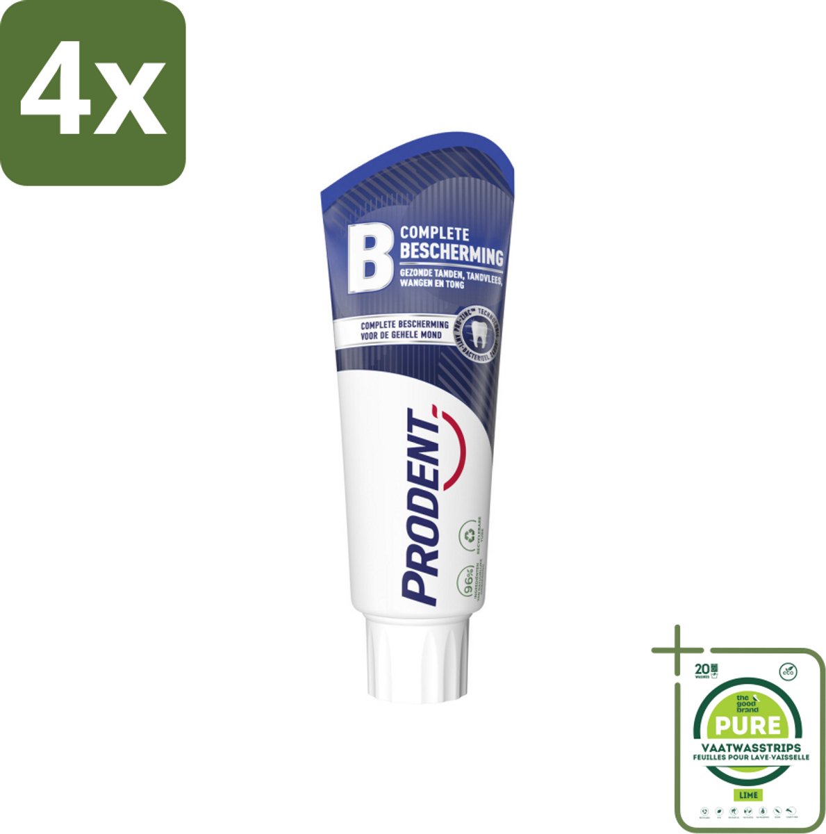 Prodent – Tandpasta – Complete Bescherming – Pro-Zinc Technologie – 75 ml - Voordeelverpakking - 4 stuks - Tandpasta - Mondgezondheid