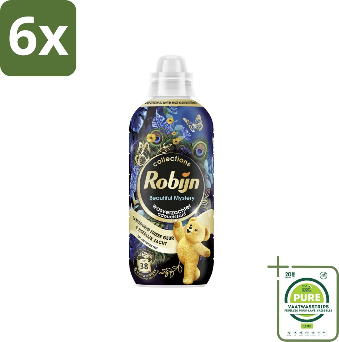 Robijn – Wasverzachter – Beautiful Mystery – 765 ml - Voordeelverpakking - 6 stuks - Wasverzachter - Wasverzachter geur