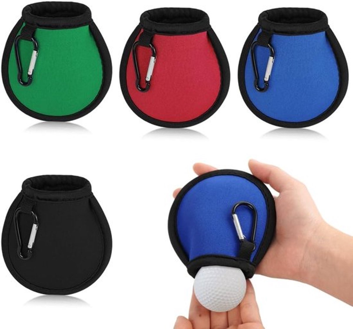 Waterdichte Golfbal Reinigingszak met Carabiner, Dubbele Laag voor Effectieve Golfbal Reiniging, Ideaal Golfaccessoire voor Mannen en Vrouwen, Perfect Cadeau voor Golfliefhebbers