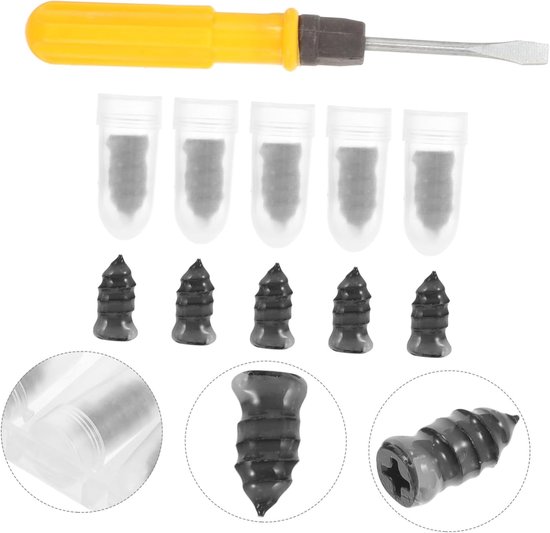 Reparatieset Banden - Bandenpluggen Schroeven - Band Repareren - Grote Rubberen Pluggen - 14 x 1.8 x 1.8 cm — afbeelding 5