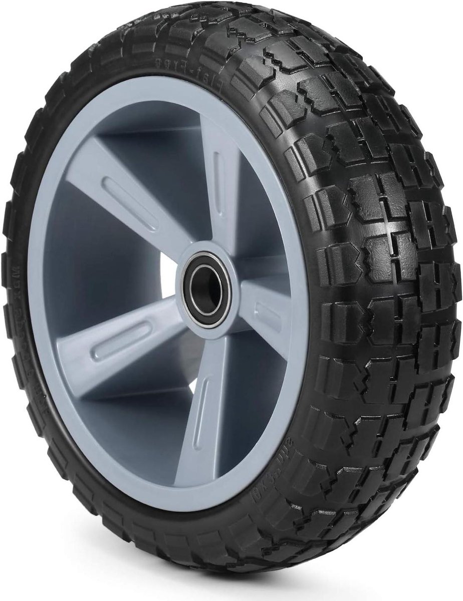 Kajaktrolley Wiel - Kano wagenwiel Bootwiel - Water Sport Transport - Lekvrij TPU Materiaal - 10 inch - Zwart