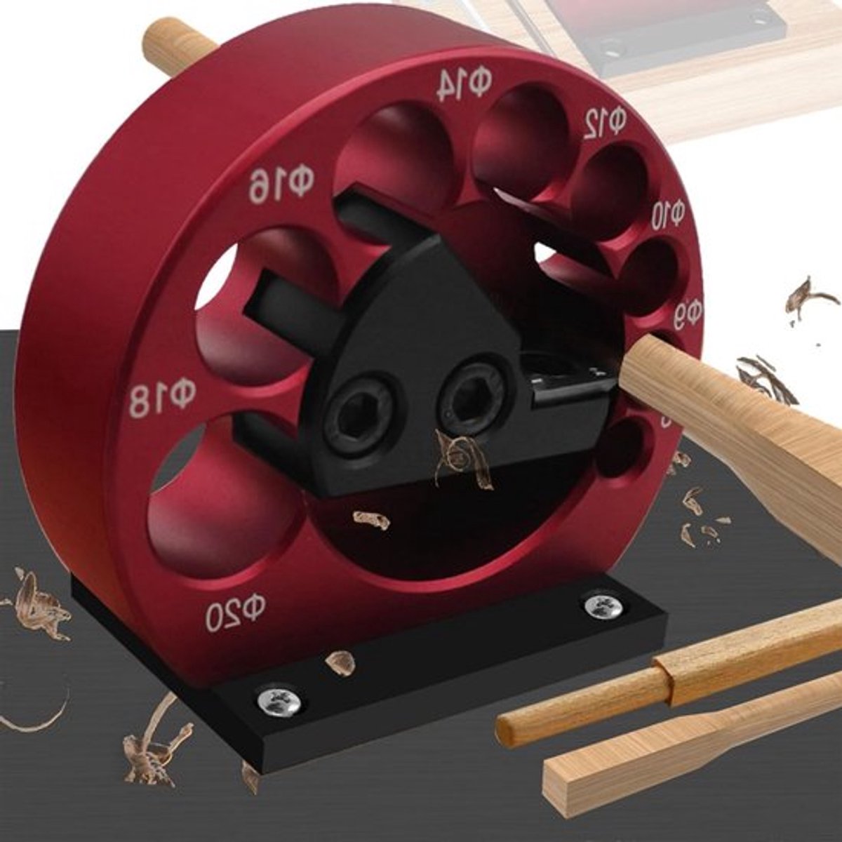Verstelbare Dowel Maker Jig Kit voor 8mm tot 20mm Houtverbindingen met Carbide Snijblad en Aluminium Behuizing, Perfect voor Doe-Het-Zelf Projecten en Houtbewerking