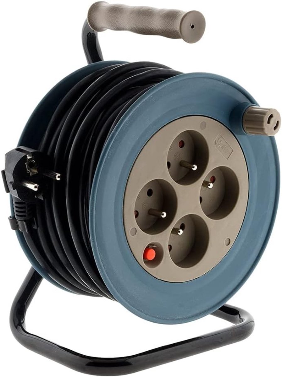 Kabelhaspel - Grijs - 15 m - 3G1 mm - Voor Thuis en Professionals
