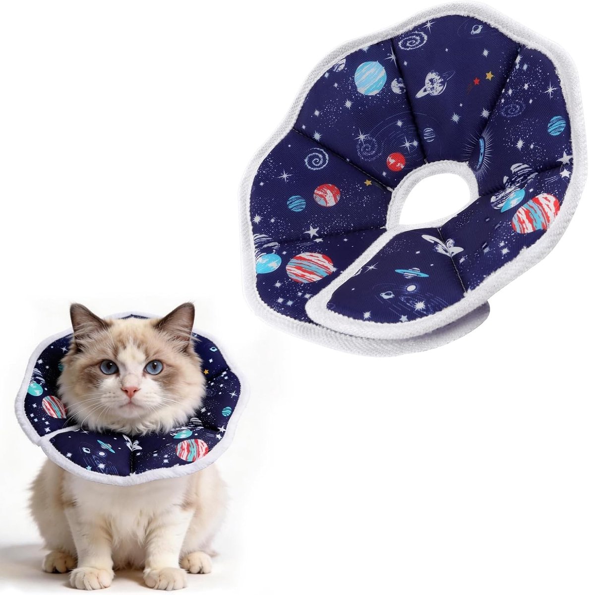 Verstelbare Beschermhalsband voor Katten en Kleine Honden – Zacht en Comfortabel, Anti-Likken en Bijten na Operatie, Ideaal voor Herstel en Veiligheid
