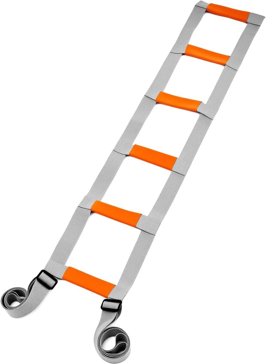 Bedsteun met Grepen - Hulp Ladder - Veilig Opstaan - 6 Schuimrubber Grepen - 245 Meter - Zwart
