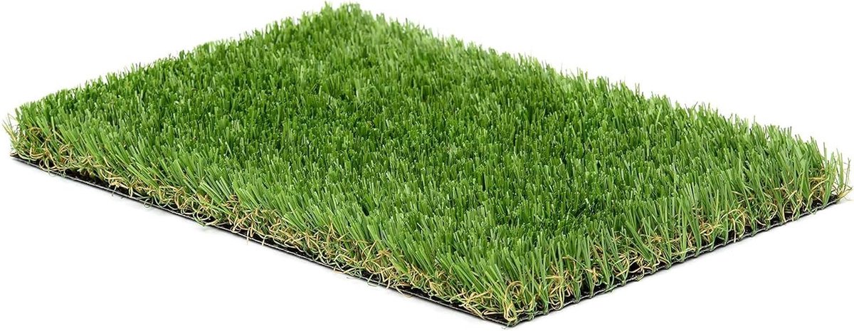 Kunstgras Tapijt - Siergras Rol - Tuin Decoratie - Waterdoorlatend C-Vorm - 22 mm Vezelhoogte - Groen