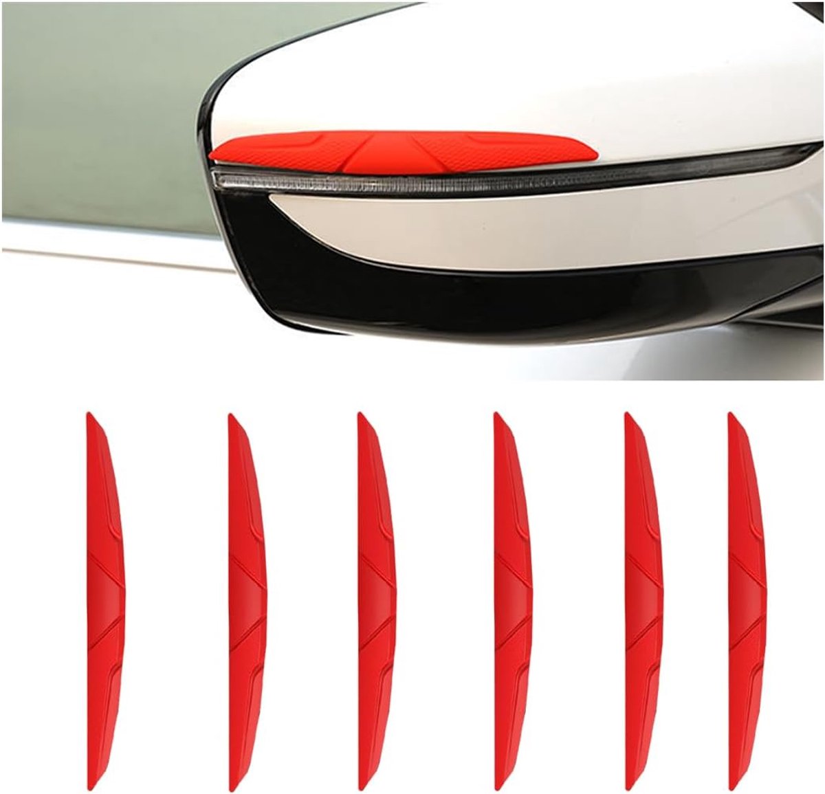 SnelShoppen - Set van 6 Auto Deur Bumper Bescherming Sticker - Scratch Bescherming voor Auto Zijde Deuren - Silicone - Rood - Duurzaam en Weerbestendi