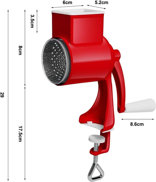 Handmatige notenmolen met 2 verwisselbare snijkoppen, ideaal voor noten, kaas en granen, roestvrijstalen handvat voor optimale grip — afbeelding 5