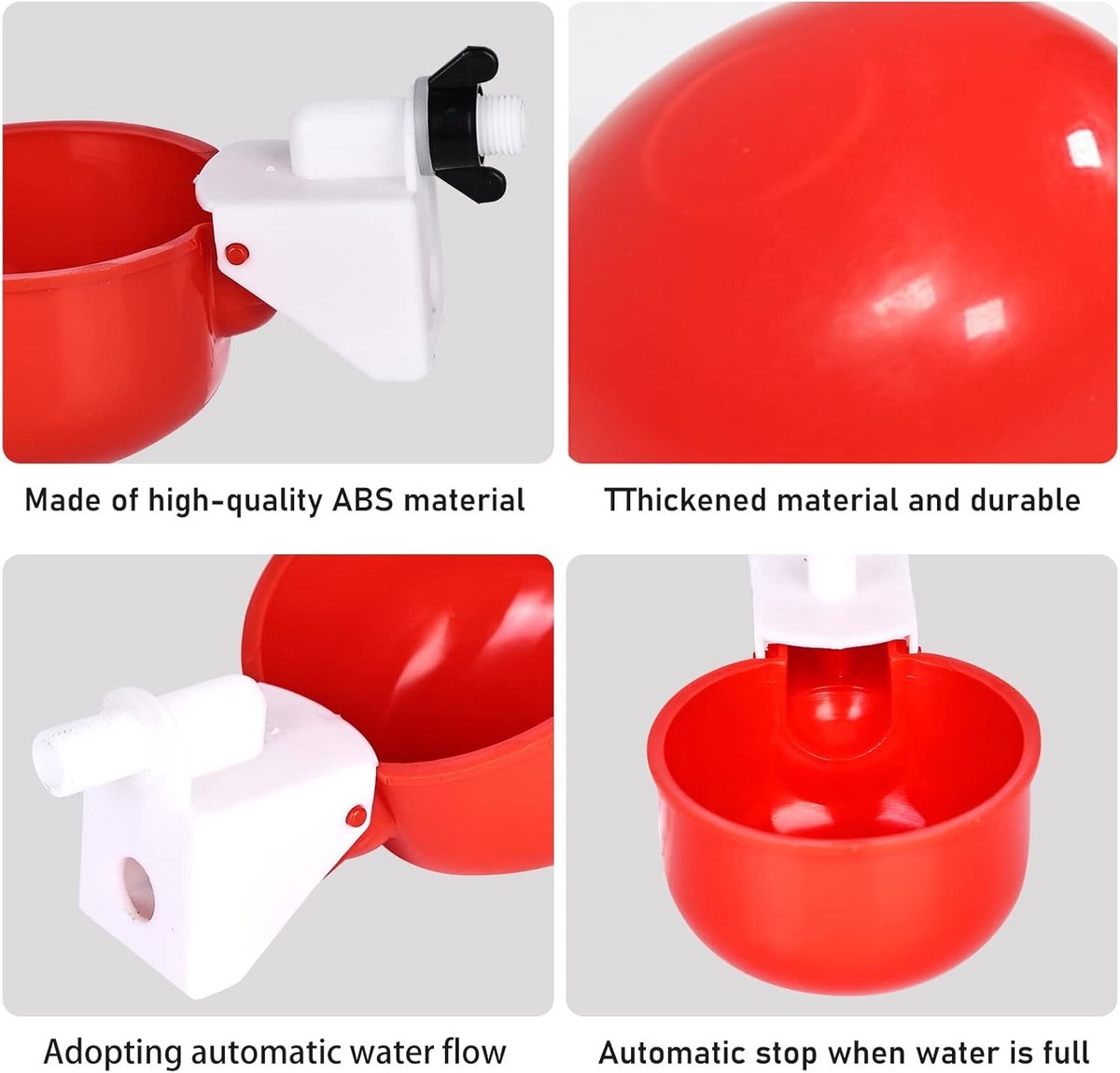Waterbekers voor Kippen - 20 Stuks Automatische Drinkbakken voor Kippen en Eenden, Kippenwaterdispenser en Drinkset voor Gevogelte