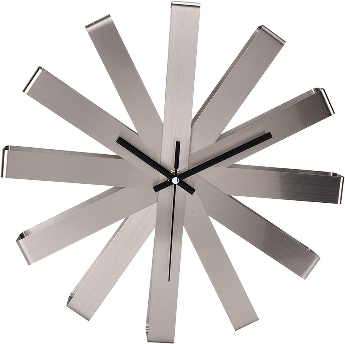 SnelShoppen - Roestvrijstalen Wandklok, Stille Moderne Decoratieve Hangklok voor Slaapkamer, Woonkamer - Uniek Design met Satin Ribbons
