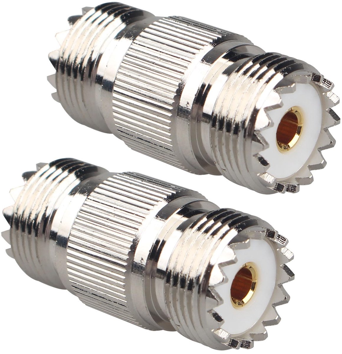 2PCS SO239 UHF Female to Female Adapter Connector Adapter RF Coaxial Cable Connectors Compatible with Wi-Fi CB Ham - ShopVlot
