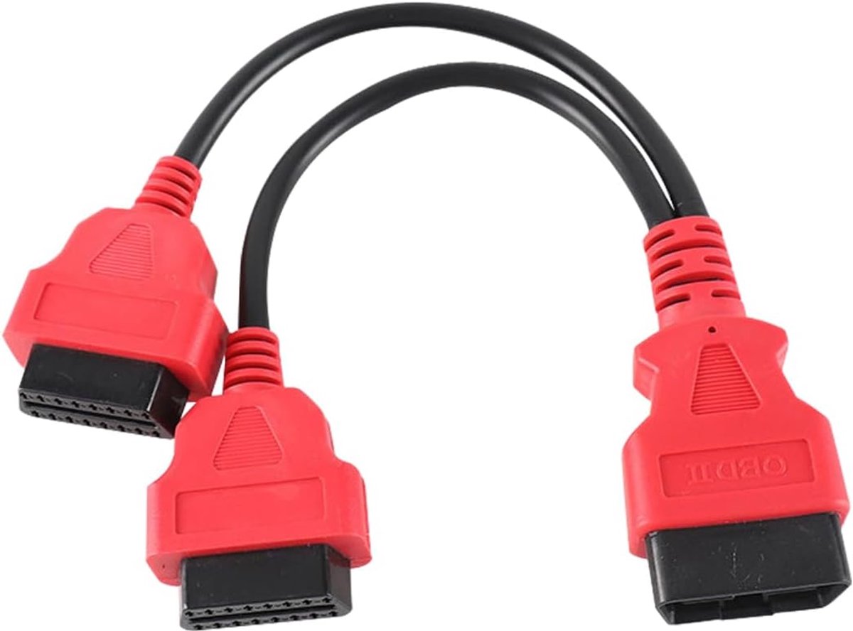 SnelShoppen - OBD2 Diagnose Kabel, 16 Pin Y Splitter Adapter, Auto Diagnostische Uitbreidingskabel, Hoogwaardige PVC, 1 Stekker naar 2 Poorten, Diagno