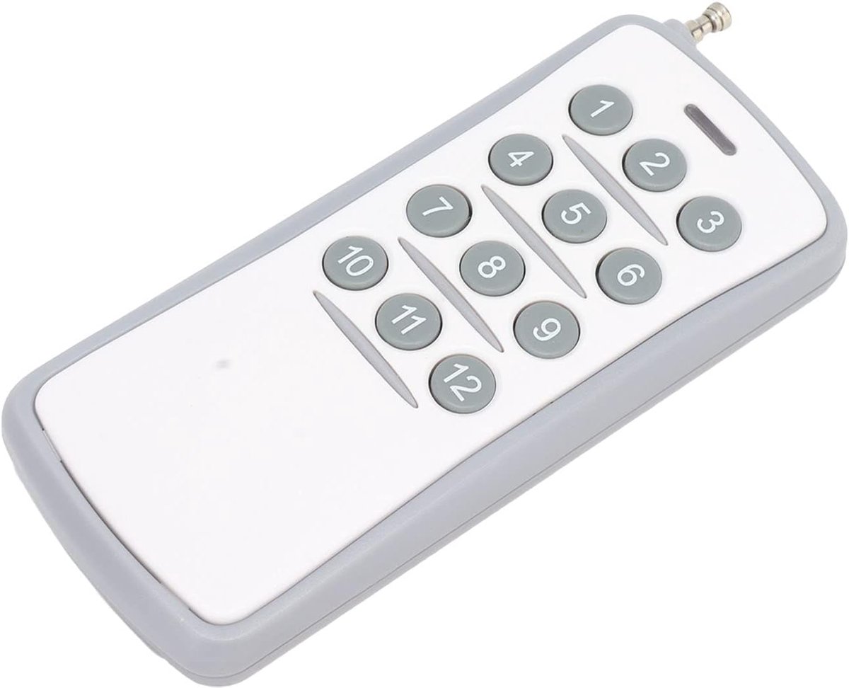 SnelShoppen - 433MHz Draadloze Afstandsbediening met 12 Knoppen - 12 Kanaals Transmitter Ontvanger - DC12V Draadloos Bediening voor Tuin, Keuken, Fees
