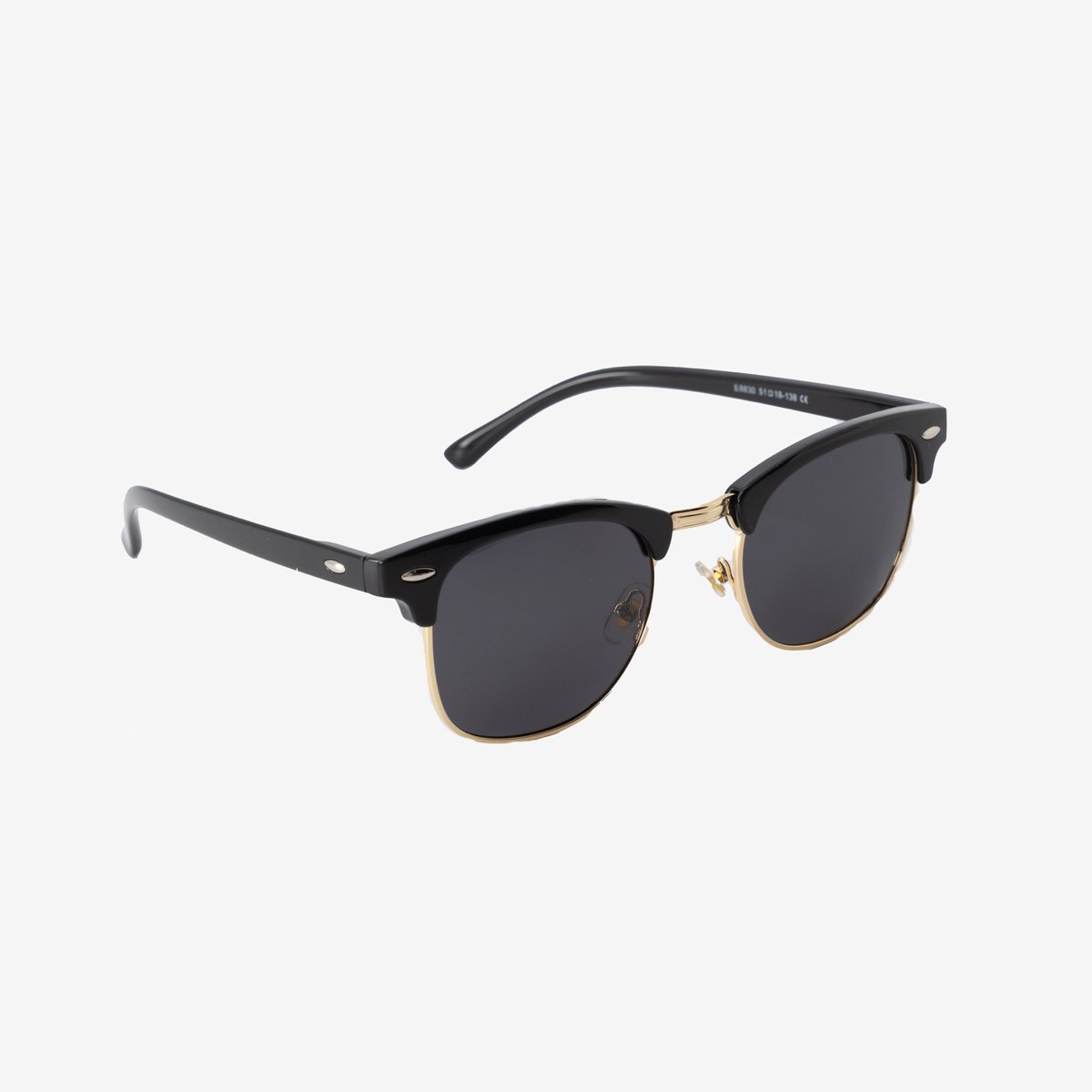 JNGL Clothing – Clubmaster Zonnebril - UV400 – Gepolariseerd - Heren - Zwart - Goud