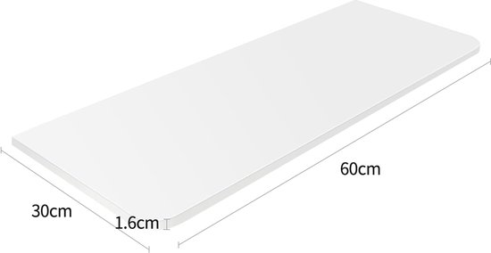 Wandtafel Klapbaar - Bureau Eettafel - Ruimte Besparen - Verdikte Tafelplaat - 60 x 30 cm - Wit — afbeelding 5