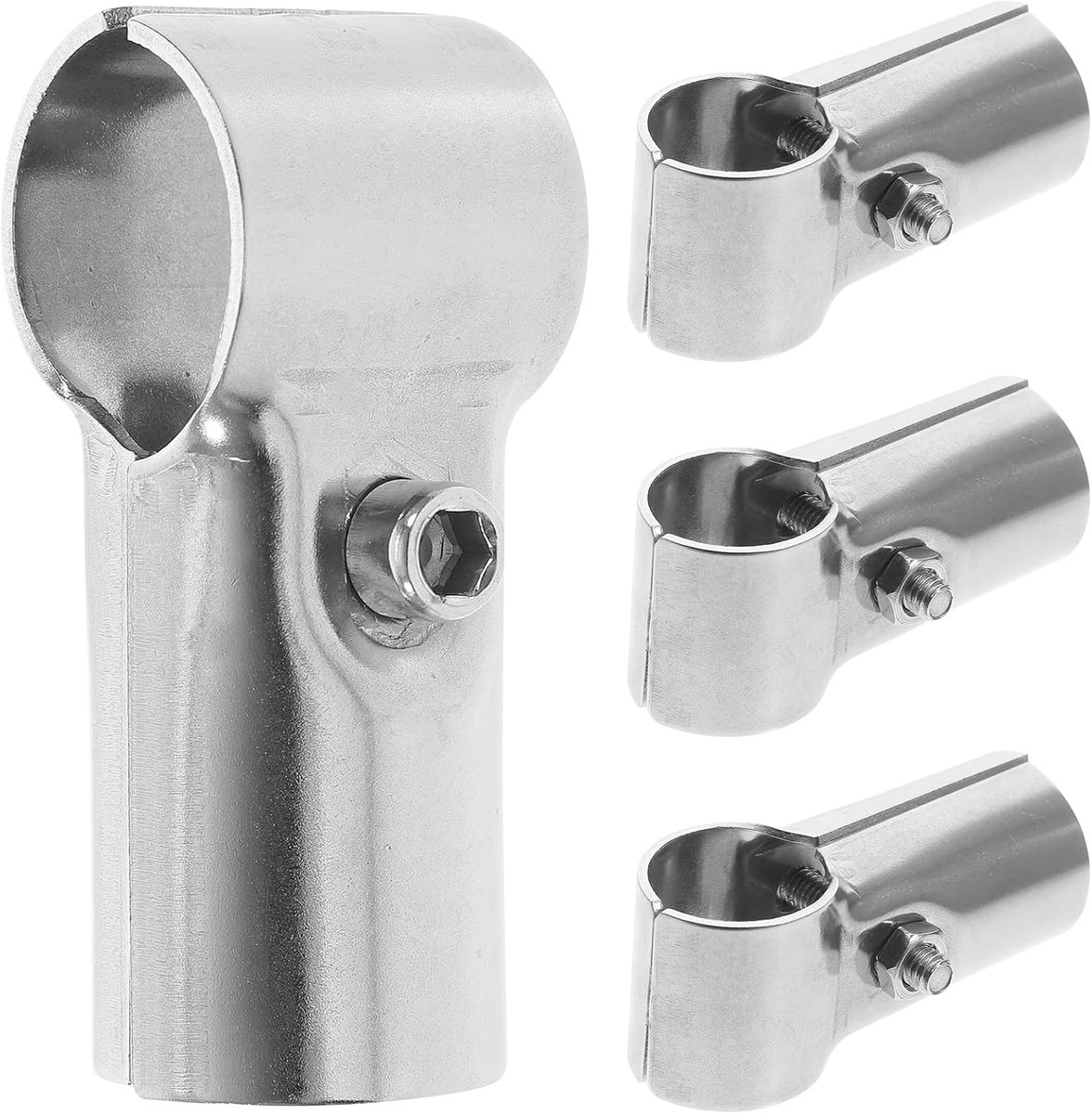 SnelShoppen - Housoutil Buisklemmen T Connector 4 Stuks RVS 25 mm Buiskoppelingen & T Buis Klem voor Gaashek, Eindklemmen, Paneel, Tuin, DIY