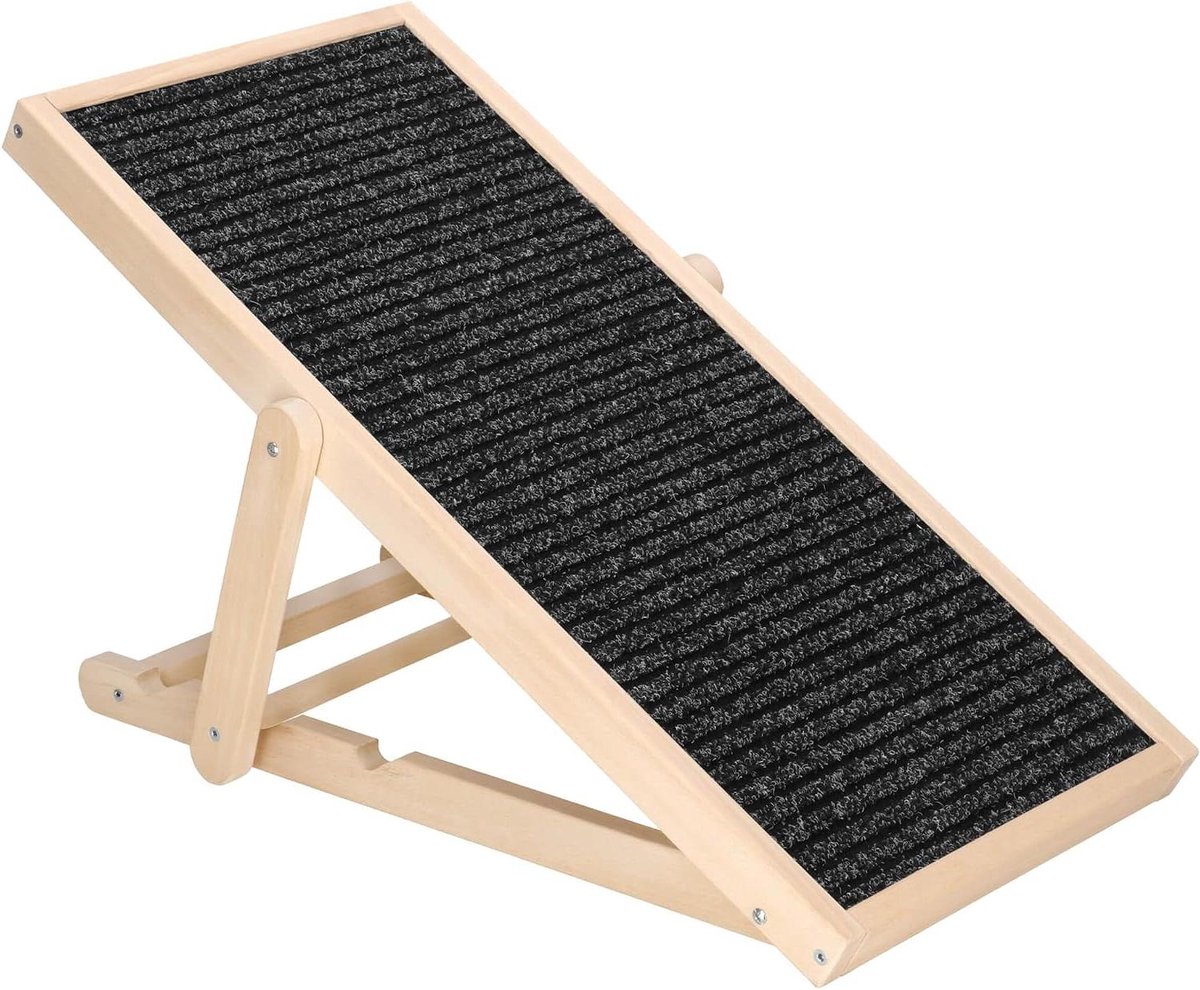 Hondenloopplank - Hondenhelling - Veilig Instappen - Verstelbare Hoogtes - 78 cm Lengte - Zwart Hout