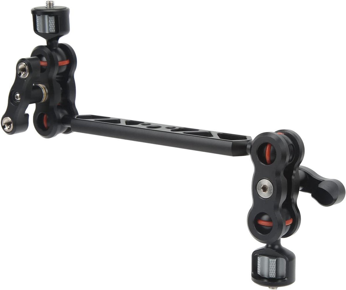 SnelShoppen - Verstelbare Magische Arm 13 Inch 360° Rotatie, Scharnierende Magic Arm met 1/4 Inch 3/8 Inch Schroefdraad, Aluminium Camera Steun voor V