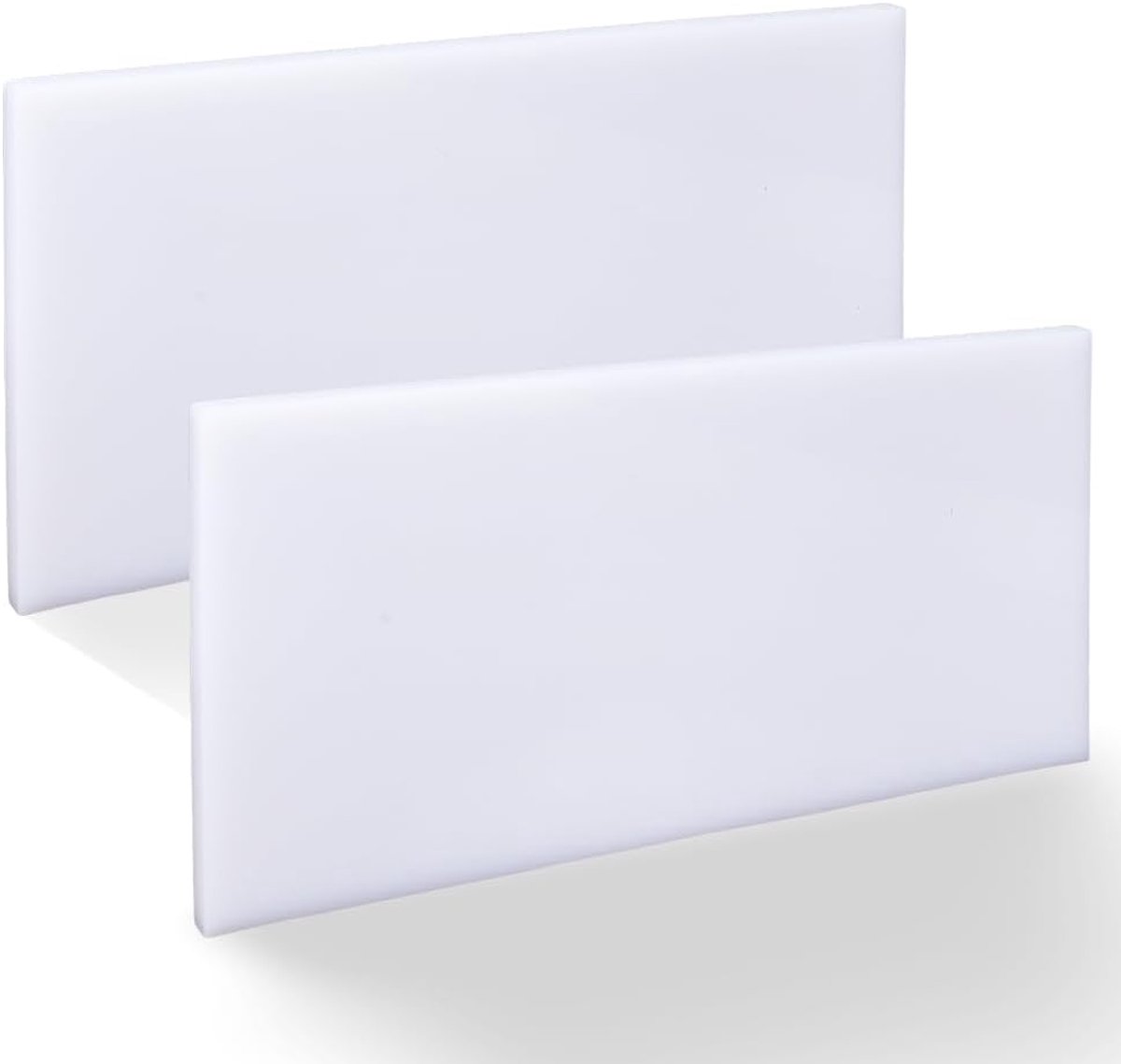 SnelShoppen - 2Pcs HDPE Kunststof Plaat 0.3" Dikte 6" x 12" Wit Stevige Plastic Blok Vlak Paneel DIY Materialen voor Huis Decoratie en Creatieve Kluss