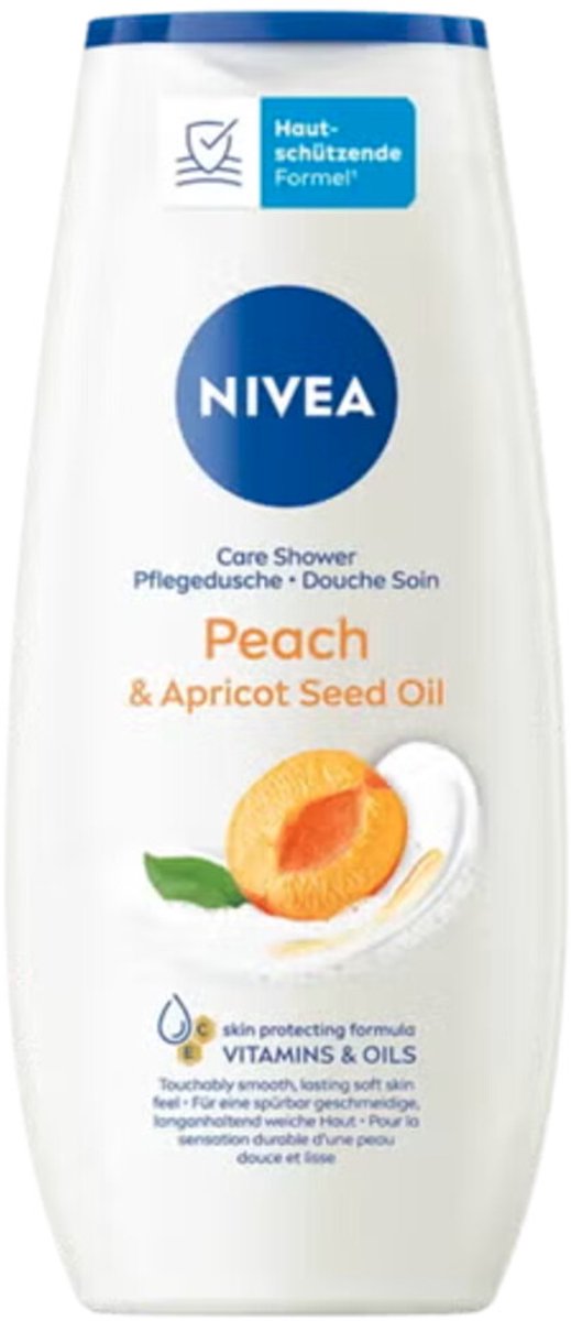 NIVEA Douchegel Peach & Apricot Seed Oil - 24 x 250 ml - Voordeelverpakking