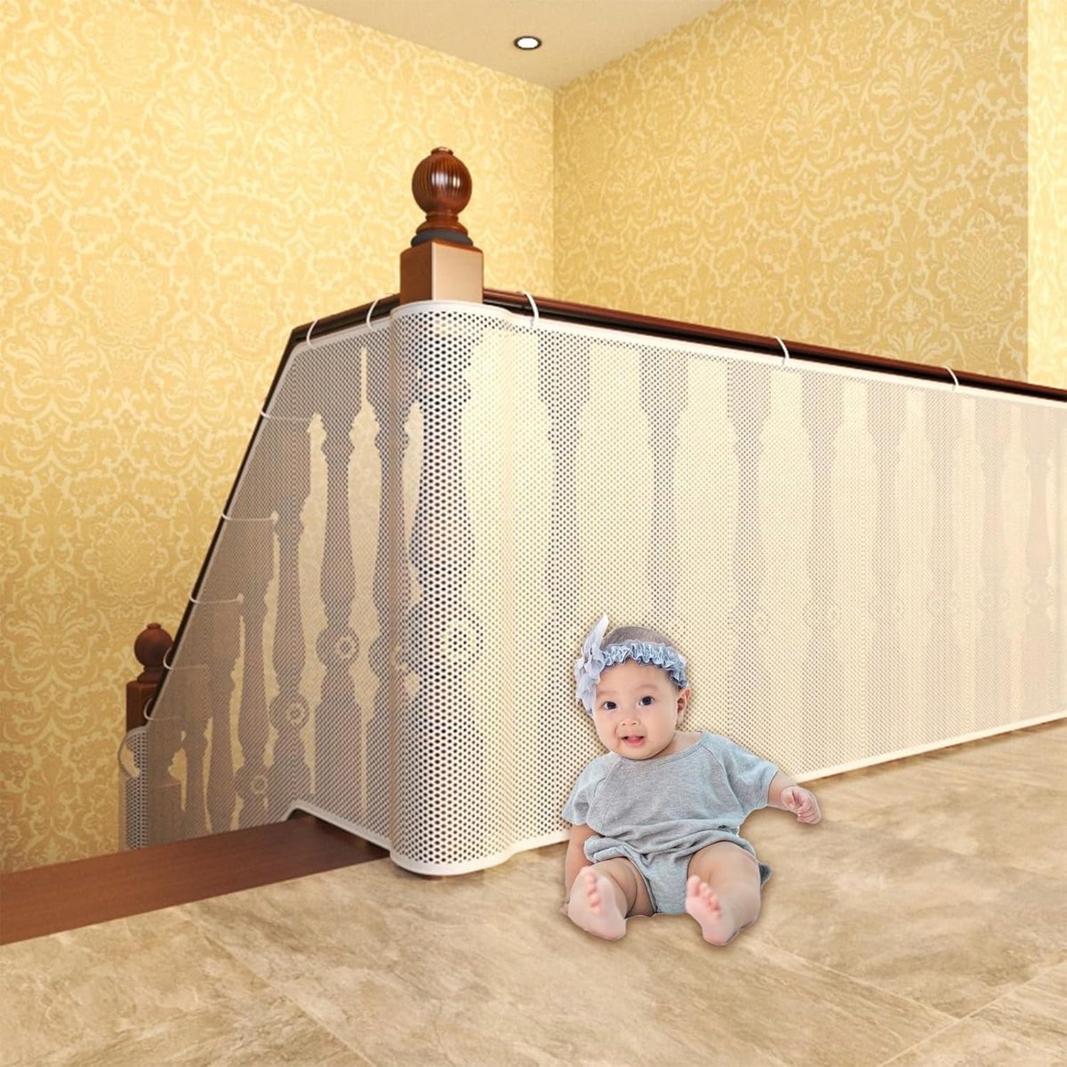 Veiligheidsnet voor Kinderen | Bescherming voor Trappen en Balkon 600 x 90 cm, Kindveiligheid, Valbeveiliging, Huisveiligheid