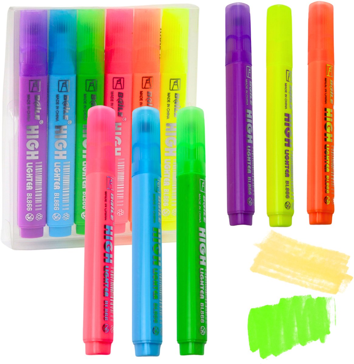 Neon Markeerstiften Set - 6 Stuks