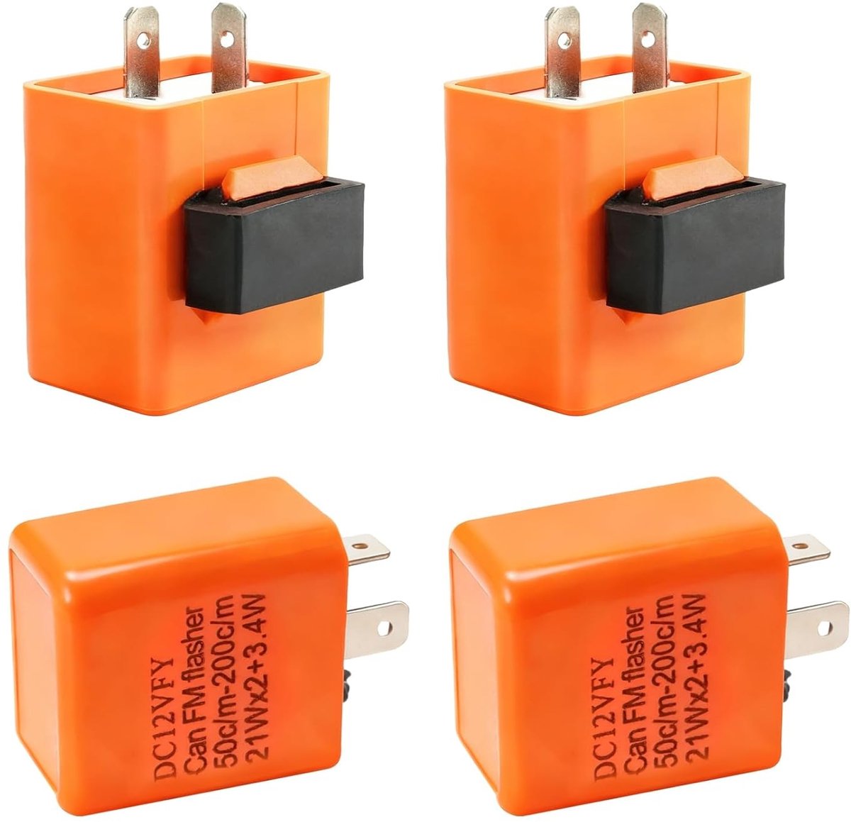 Motorfiets Indicator Relay Set van 4 - 12 V 2-Pin - Universeel en Verstelbaar - Betrouwbare Signaal Relay - ShopVlot