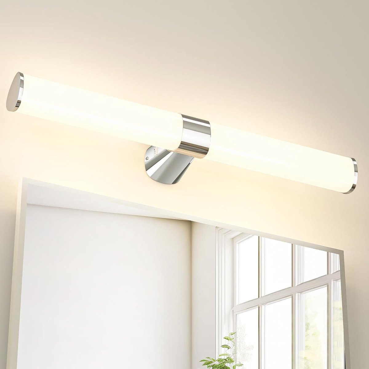 LED Badkamerlamp - Zilver - 60 cm - Waterdichte Spiegellamp met Hoge Helderheid - Voor Badkamer