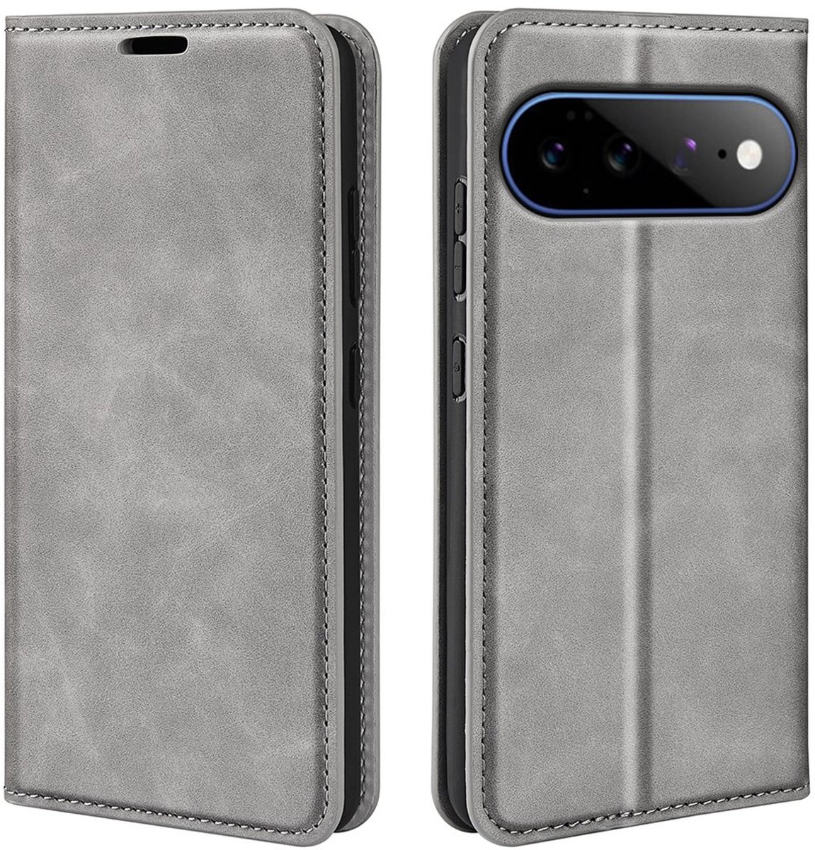 MobyDefend Hoesje - Geschikt voor Google Pixel 11 Pro XL - Luxe Wallet Bookcase (Magnetische Sluiting) - Grijs