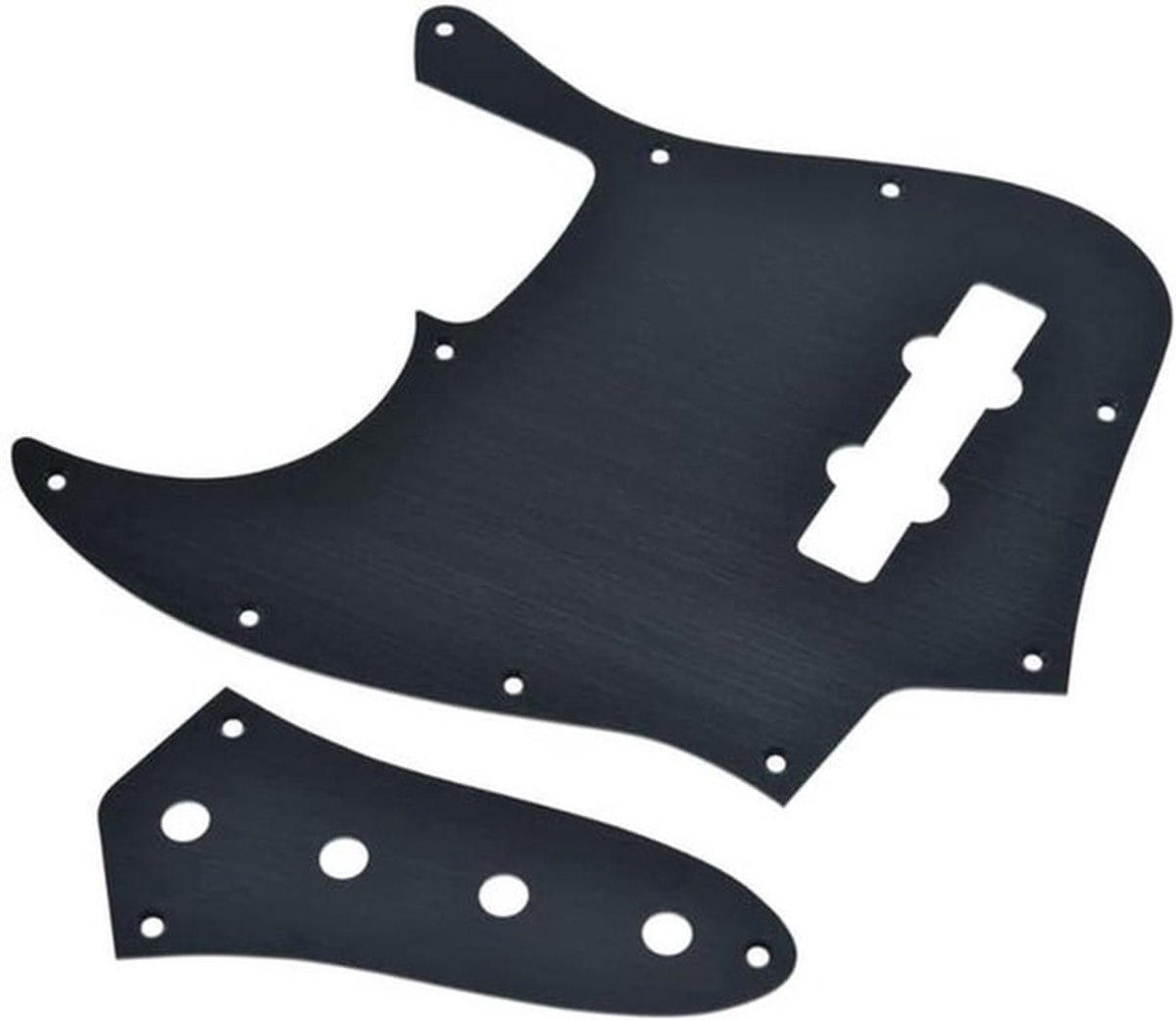 Aluminium Geanodiseerde 10-Hole 4-Snarige Jazz J Bass Pickguard met Metaal JB Control Plate en Schroeven voor Fender Jazz Bass - Zwart, Duurzaam, Hoogwaardige Kwaliteit